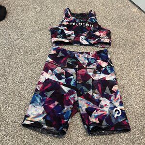 Peloton Jewels In Space Top (L) & Biker Shorts (M)